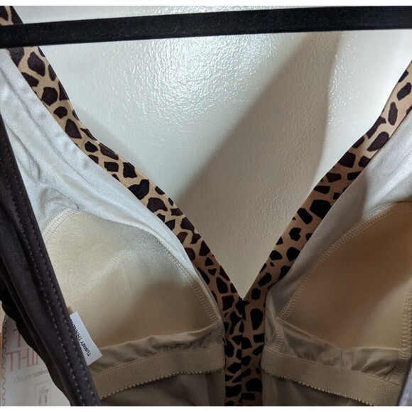 It Figures Swimsuit One Piece Brown Tummy Thinner Chlorine Resistant Size 16 - Picture 4 of 8